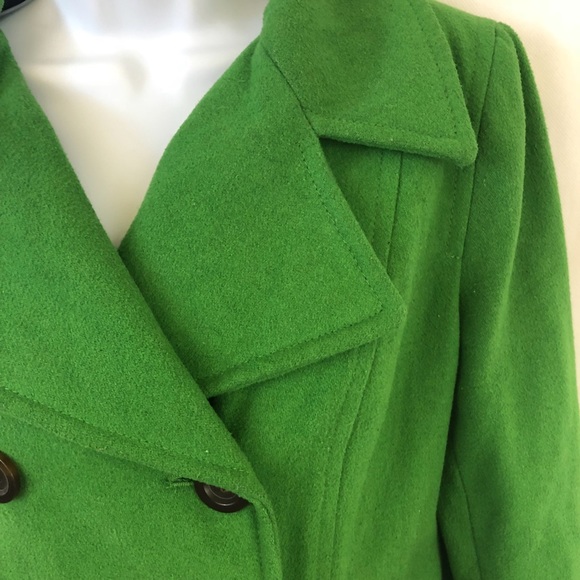 Old Navy S M green pea coat button up down - Picture 3 of 7